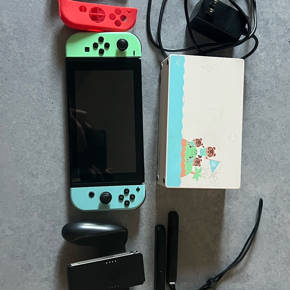 Nintendo Switch Console with Joy-Con Controllers Green and Blue, charger